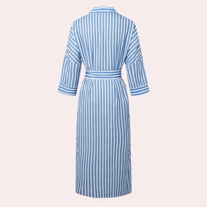 Comfortable Button-Down Dress - Noa-Blue-2XS-The Livary