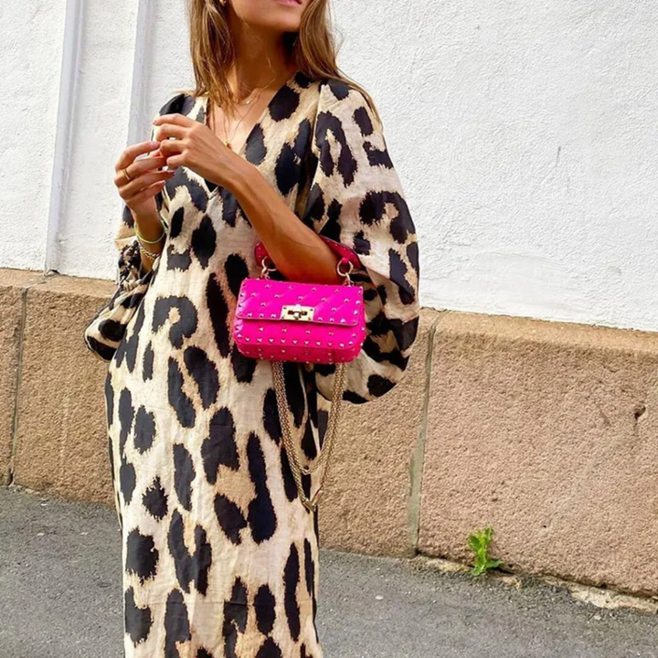 Loose-fit Panther Print Dress - Selena-2XS-The Livary