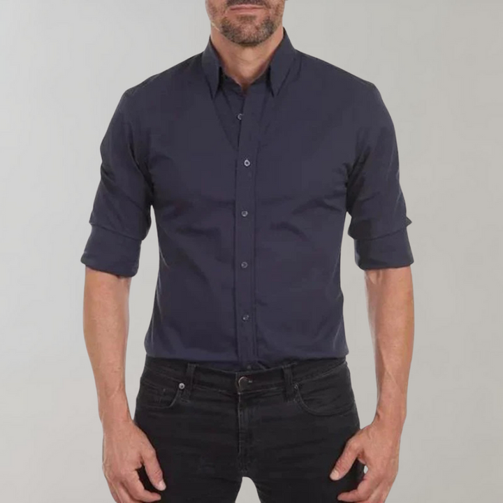 Wrinkle-free Shirt for Men - Milan-Dark blue-XS-The Livary