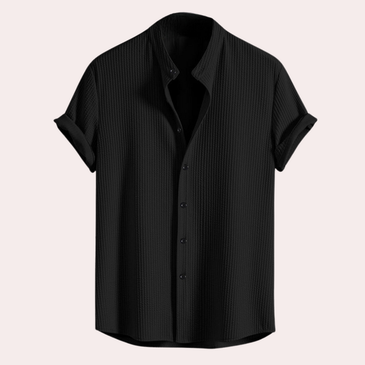 Stylish Short-Sleeved Shirt for Men - Victor-Black-S-The Livary