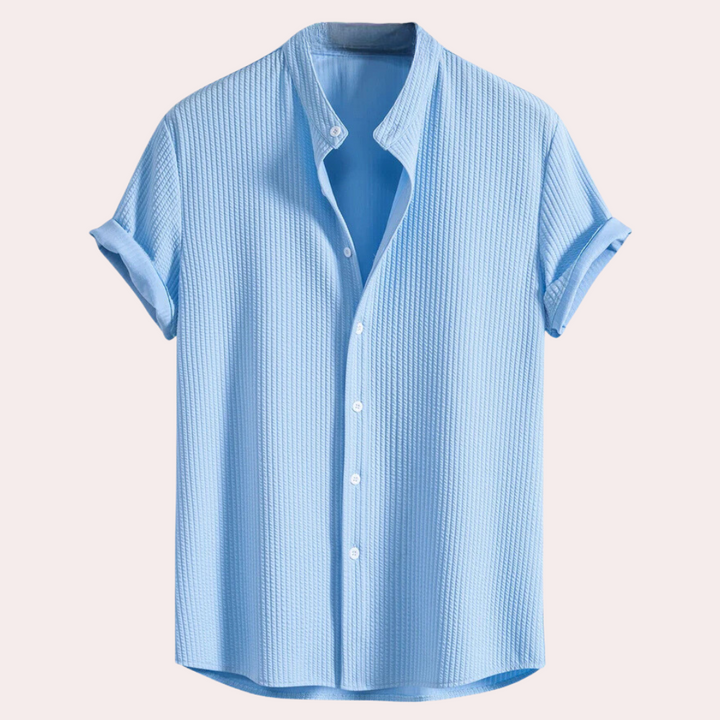 Stylish Short-Sleeved Shirt for Men - Victor-Blue-S-The Livary