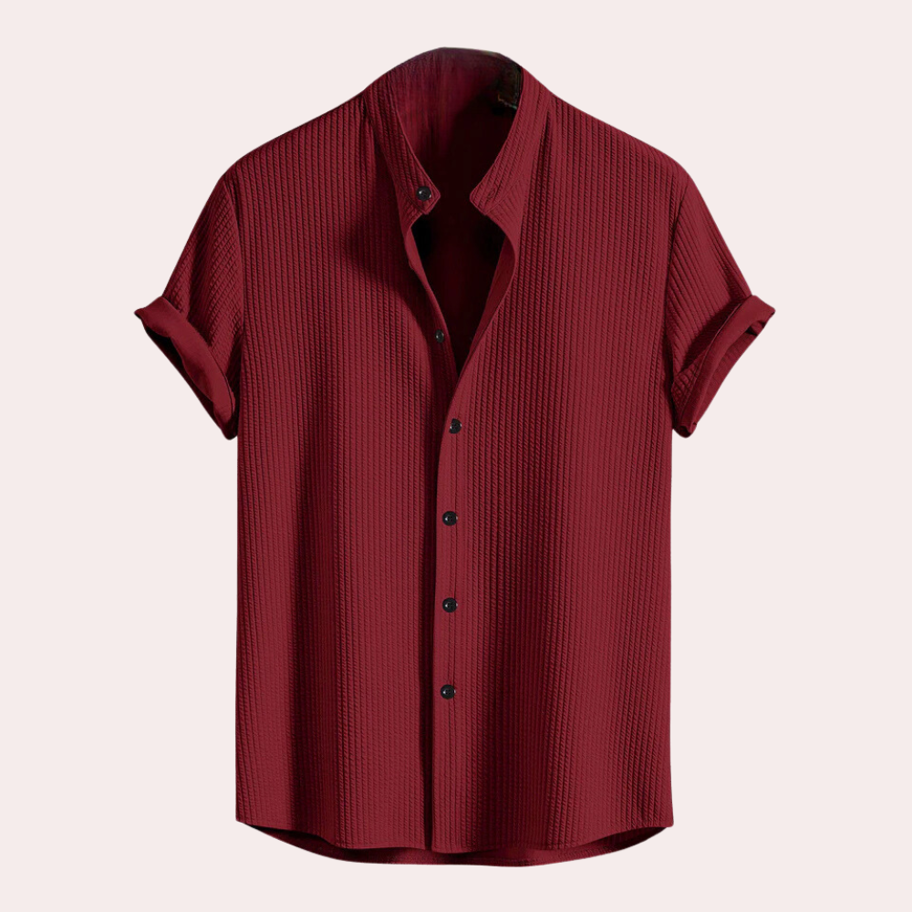 Stylish Short-Sleeved Shirt for Men - Victor-Red-S-The Livary