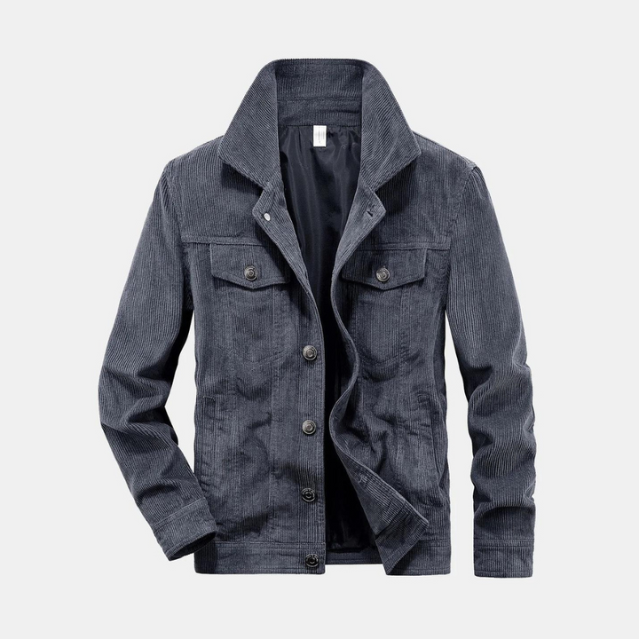 Comfortable Grey Corduroy Jacket - Rover-M-The Livary