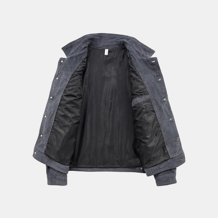 Comfortable Grey Corduroy Jacket - Rover-M-The Livary