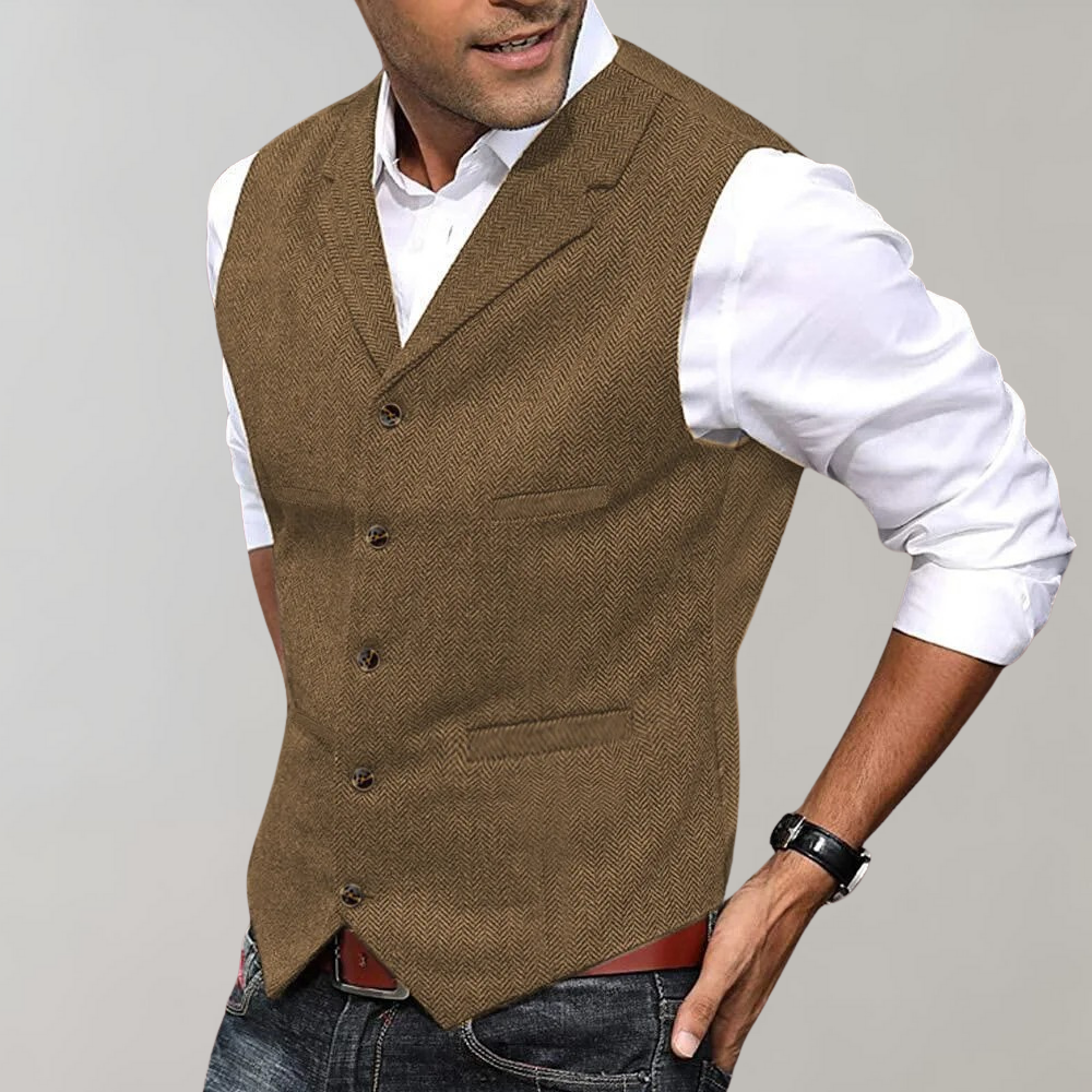Hugo - Casual Chic Gilet for Men-Brown-XS-The Livary