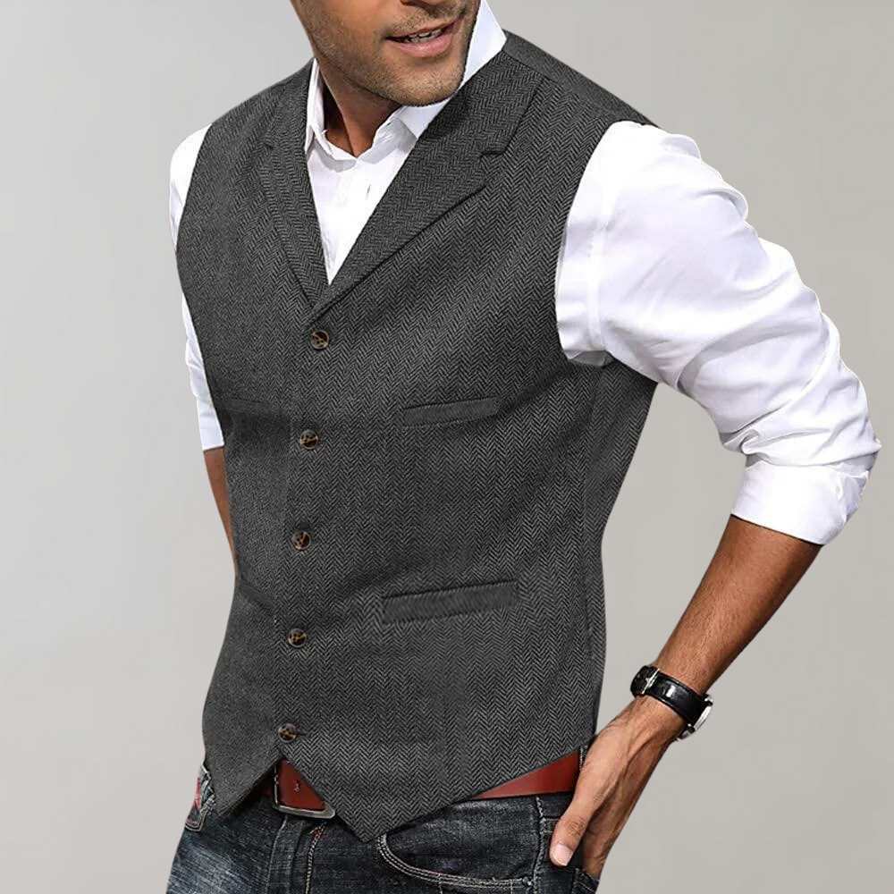 Hugo - Casual Chic Gilet for Men-Grey-XS-The Livary