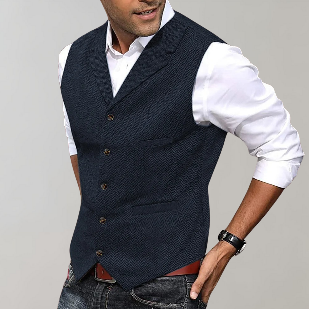 Hugo - Casual Chic Gilet for Men-Marine blue-XS-The Livary