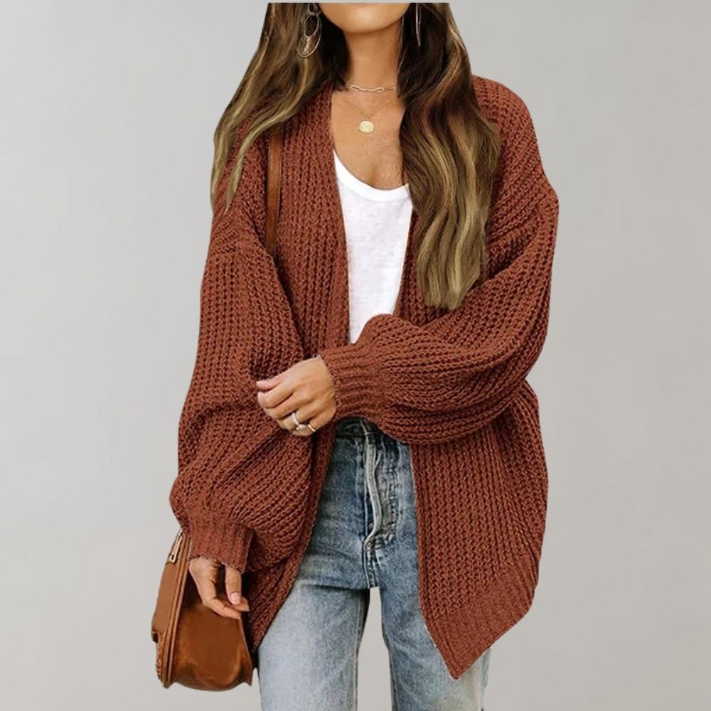 Casual Knitted Women's Cardigan - Aria-Coffee-S-The Livary