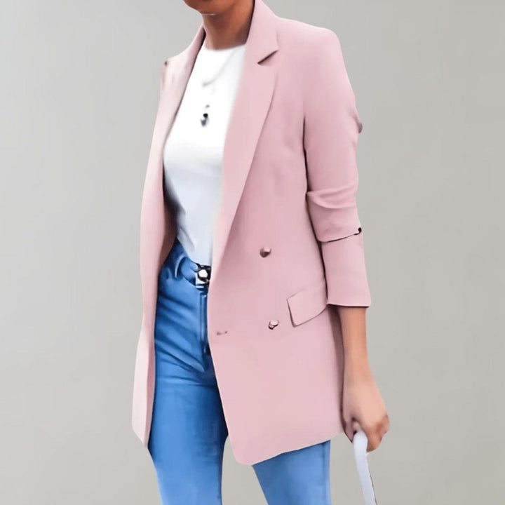 Stylish Long Ladies Jacket - Clara-White-S-The Livary