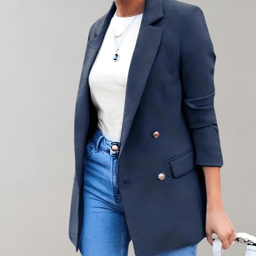 Stylish Long Ladies Jacket - Clara-White-S-The Livary