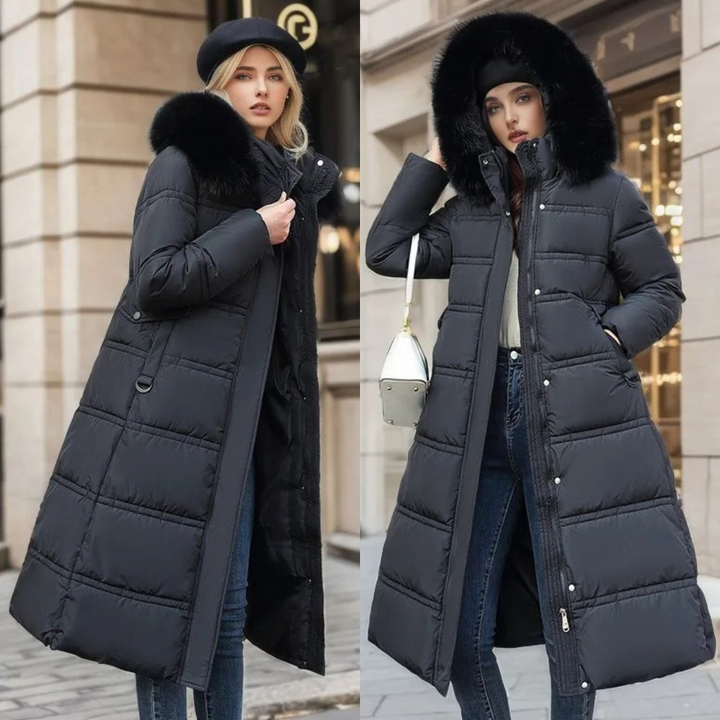 Luxury Faux Fur Winter Coat for Women - Amara-Brown-S-The Livary