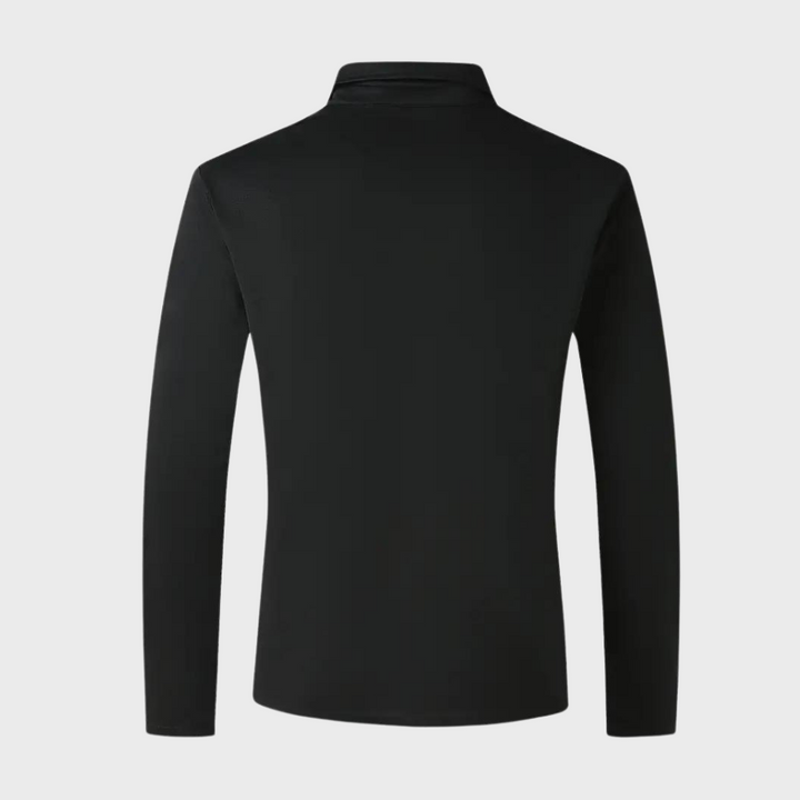 Men's Polo Shirt with Long Sleeves - Oliver-Black-S-The Livary