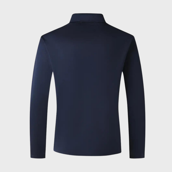 Men's Polo Shirt with Long Sleeves - Oliver-Black-S-The Livary