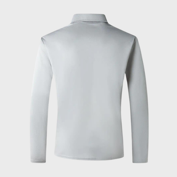 Men's Polo Shirt with Long Sleeves - Oliver-Black-S-The Livary