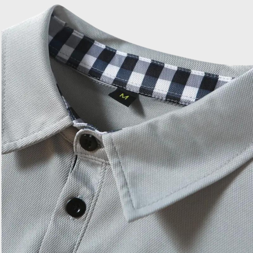 Men's Polo Shirt with Long Sleeves - Oliver-Black-S-The Livary