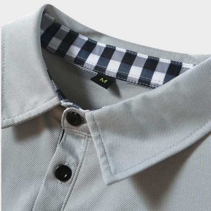 Men's Polo Shirt with Long Sleeves - Oliver-Black-S-The Livary