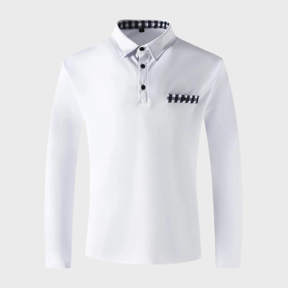 Men's Polo Shirt with Long Sleeves - Oliver-Black-S-The Livary