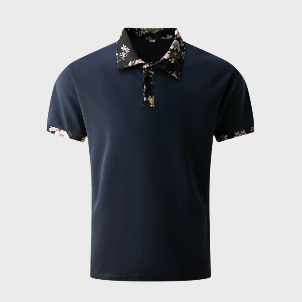 Men's Polo with Subtle Print - Noah-Black-XS-The Livary