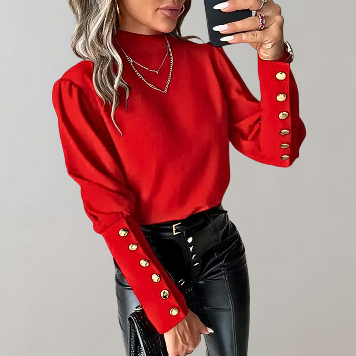 Trendy Ladies Blouse with Lace - Clara-Red-S-The Livary