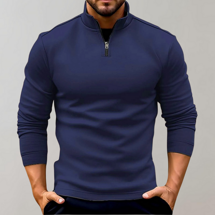 Warm Men's Sweater with Zip - Arlo