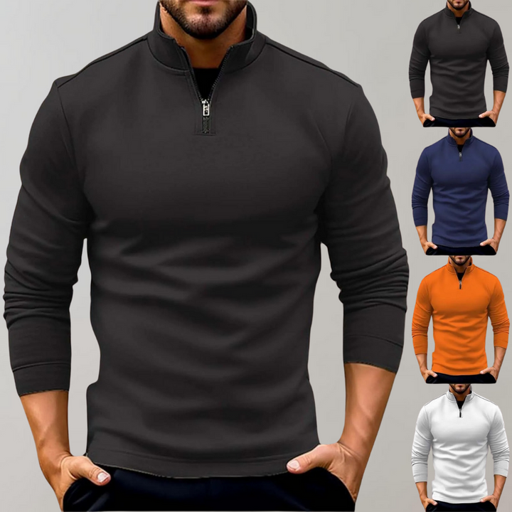 Warm Men's Sweater with Zip - Arlo