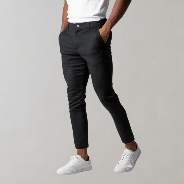 Levi - Casual Chino Trousers for Men-Black-28-The Livary