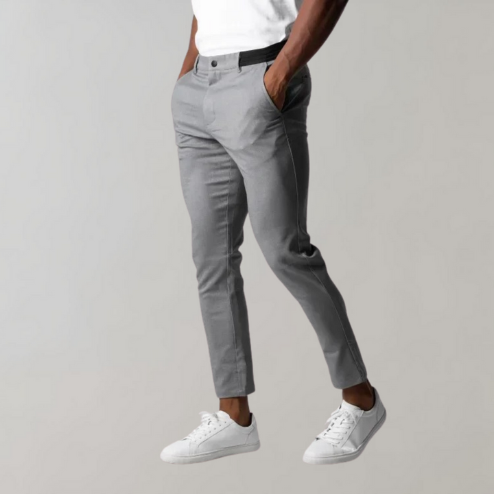 Levi - Casual Chino Trousers for Men-Grey-28-The Livary