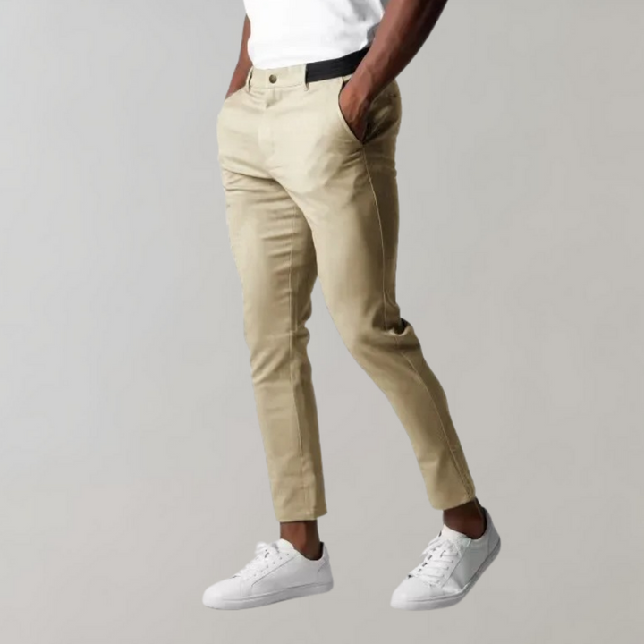Levi - Casual Chino Trousers for Men-Khaki-28-The Livary