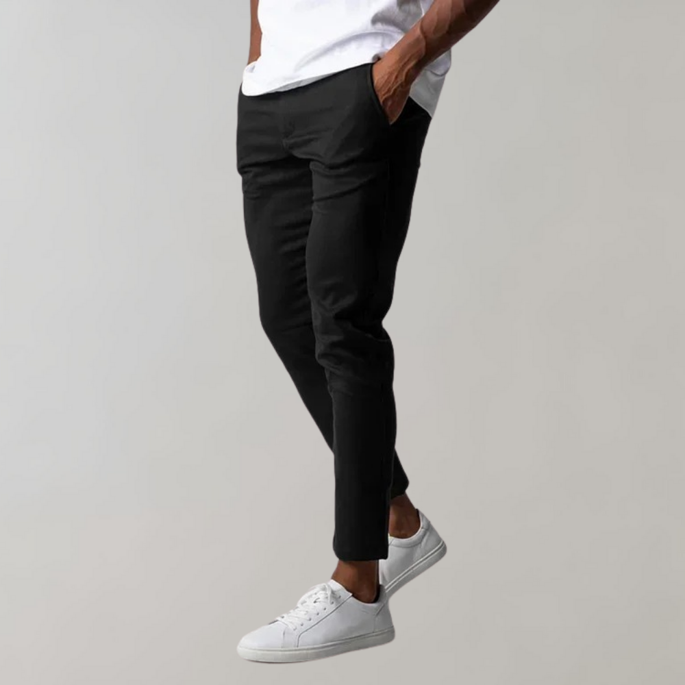Levi - Casual Chino Trousers for Men-Black-28-The Livary