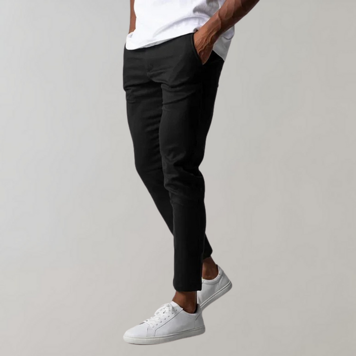 Levi - Casual Chino Trousers for Men-Black-28-The Livary