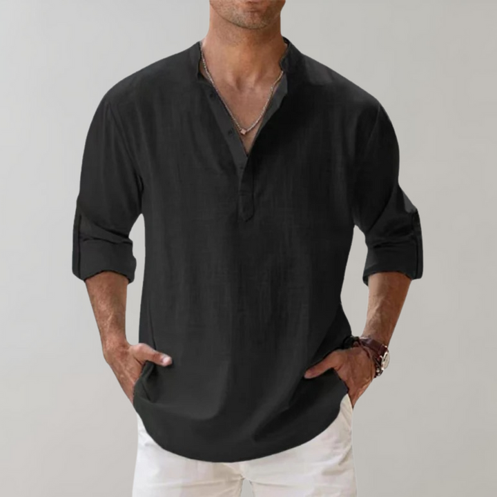 Comfortable Shirt for Men - Florian-Black-S-The Livary