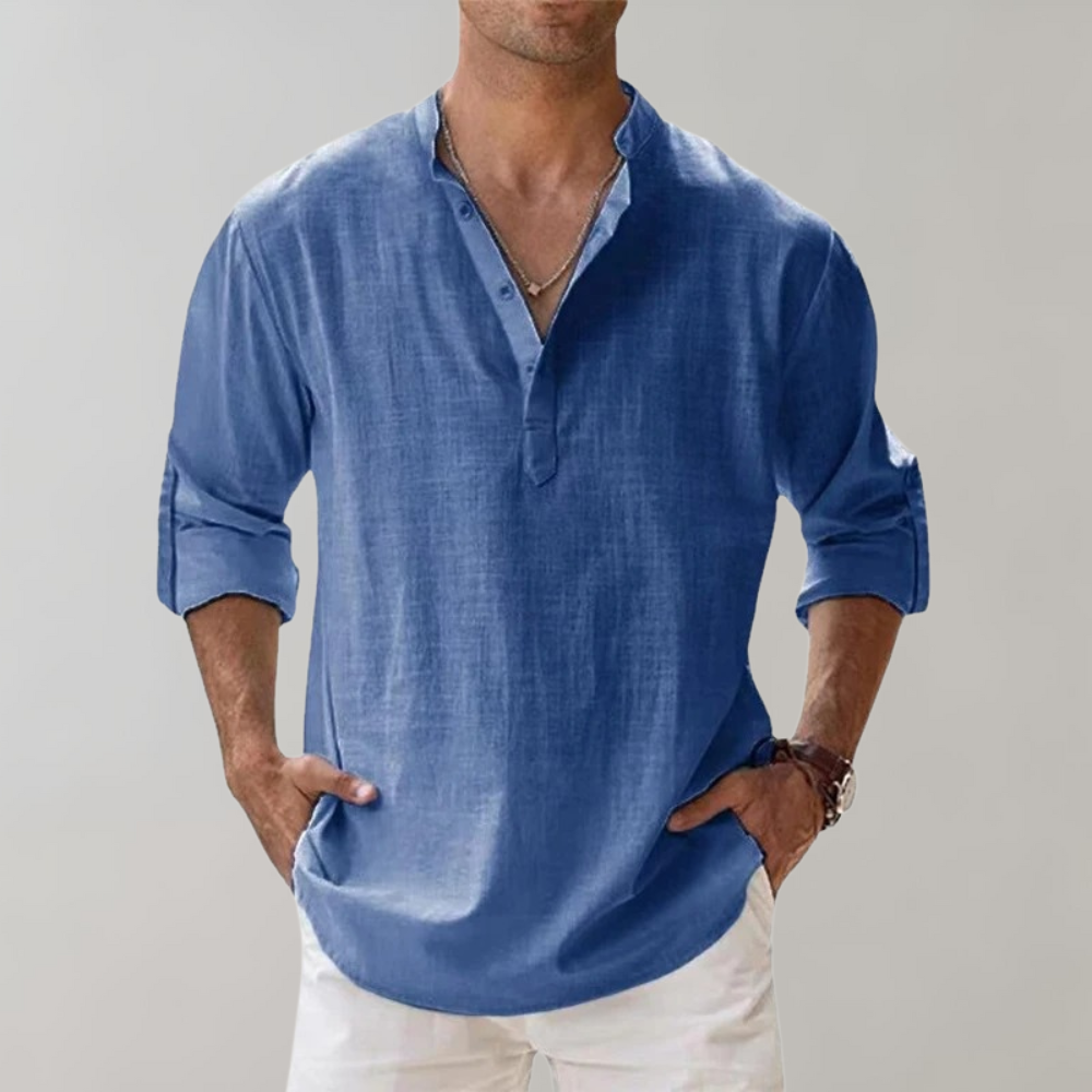Comfortable Shirt for Men - Florian-Blue-S-The Livary