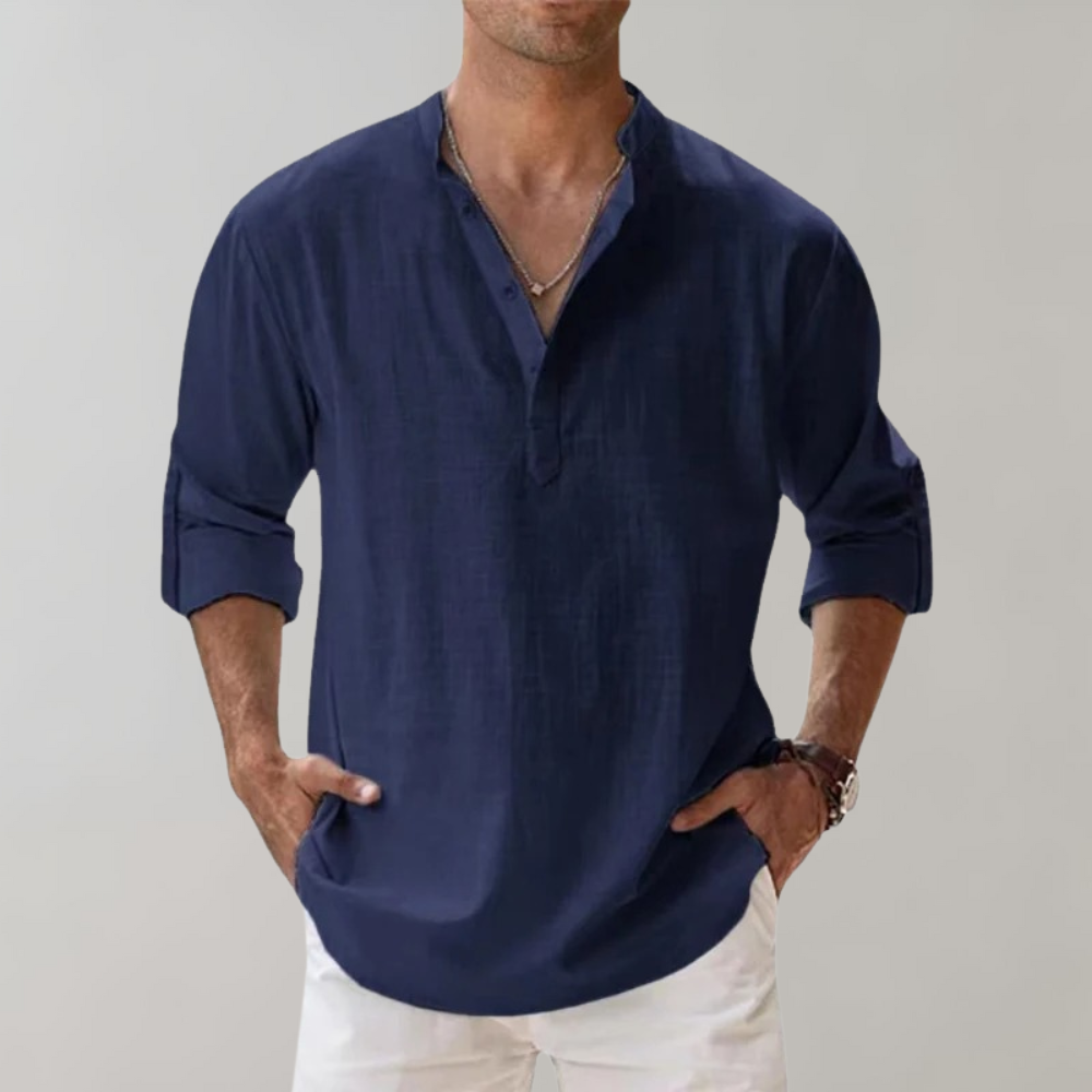 Comfortable Shirt for Men - Florian-Navy-S-The Livary