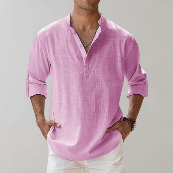 Comfortable Shirt for Men - Florian-Pink-S-The Livary