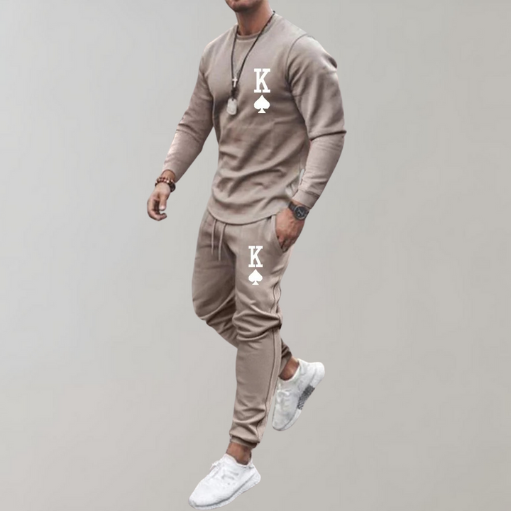 Trendy Tracksuit for Men - Axel-Khaki-S-The Livary