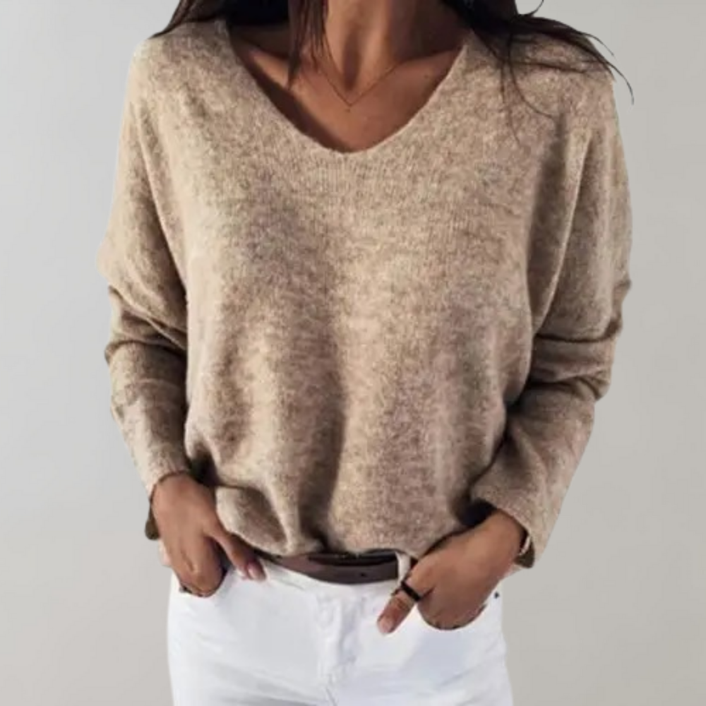 Breathable Ladies Sweater - Skye-Beige-S-The Livary