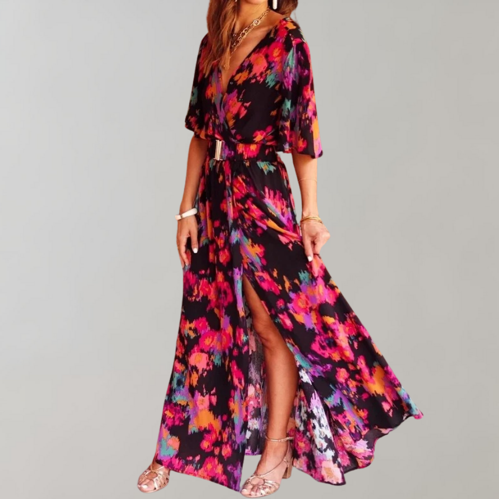 Airy maxi summer dress – Alina-Black-XS-The Livary