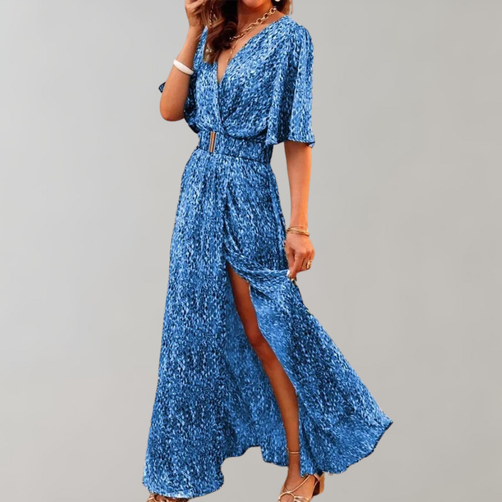 Airy maxi summer dress – Alina-Blue-XS-The Livary