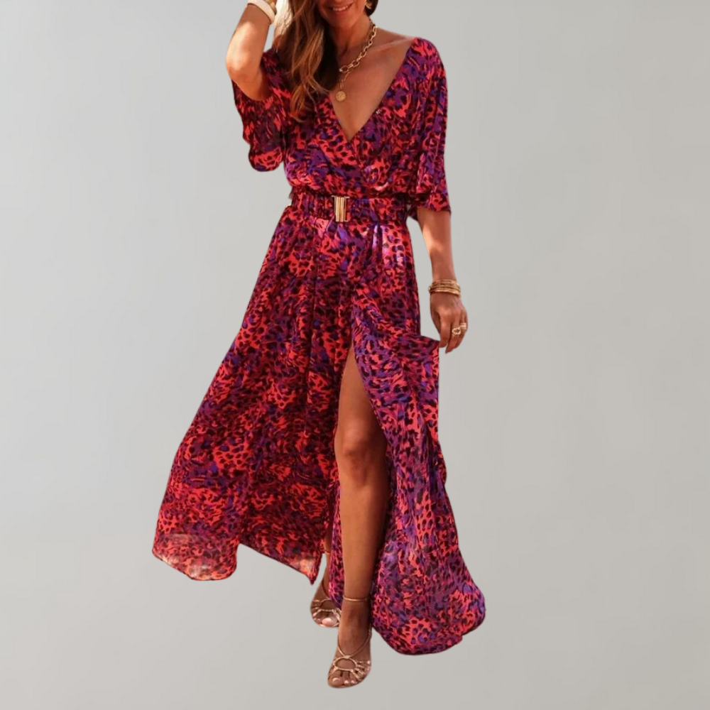 Airy maxi summer dress – Alina-Red-XS-The Livary