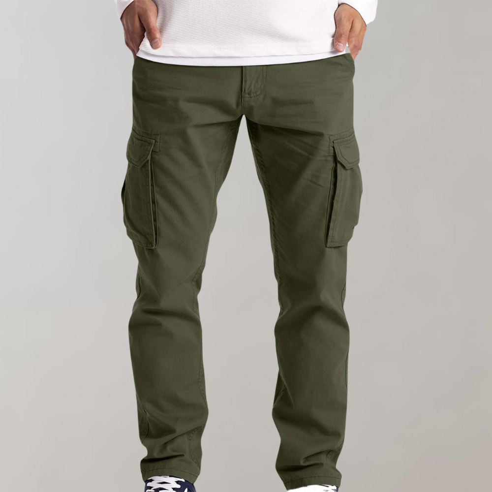 Comfortable Cargo Trousers for Men - Jasper-Green-XS-The Livary