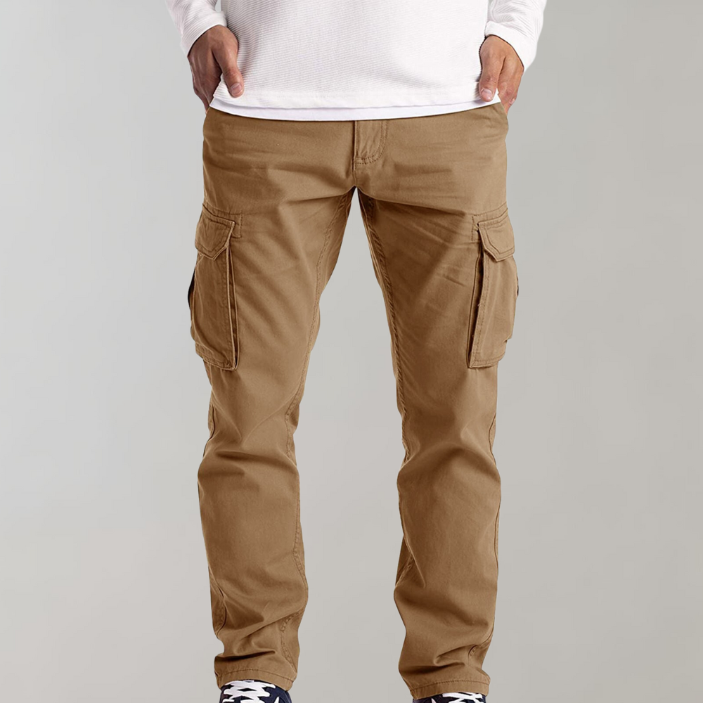 Comfortable Cargo Trousers for Men - Jasper-Khaki-XS-The Livary
