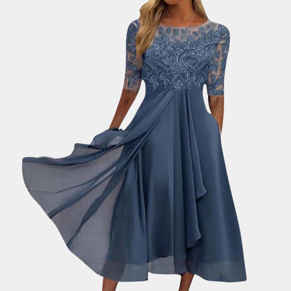 Stylish Dress - Viviana-Blue-S-The Livary