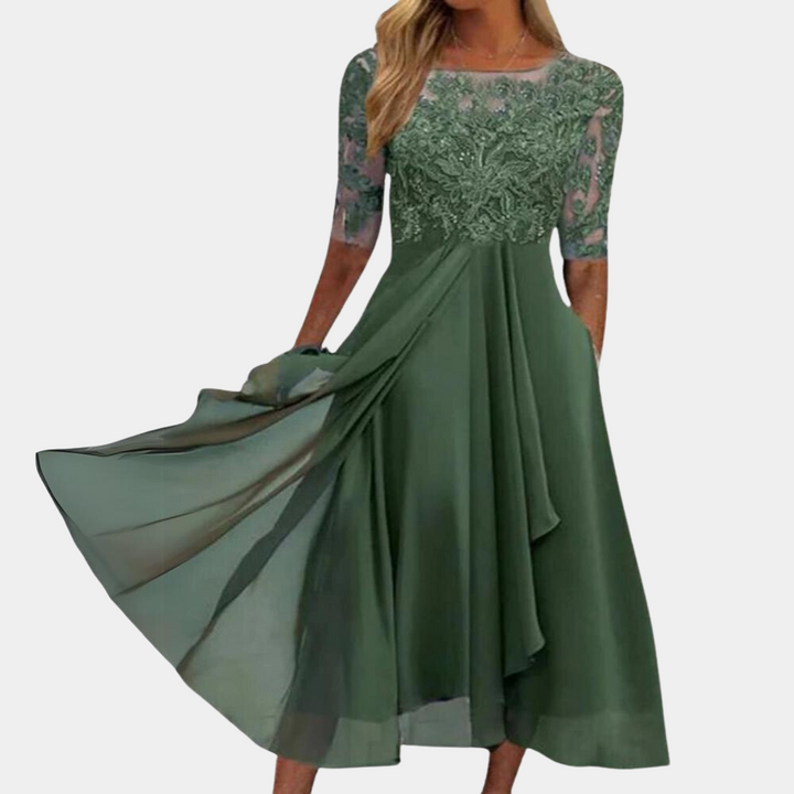 Stylish Dress - Viviana-Green-S-The Livary