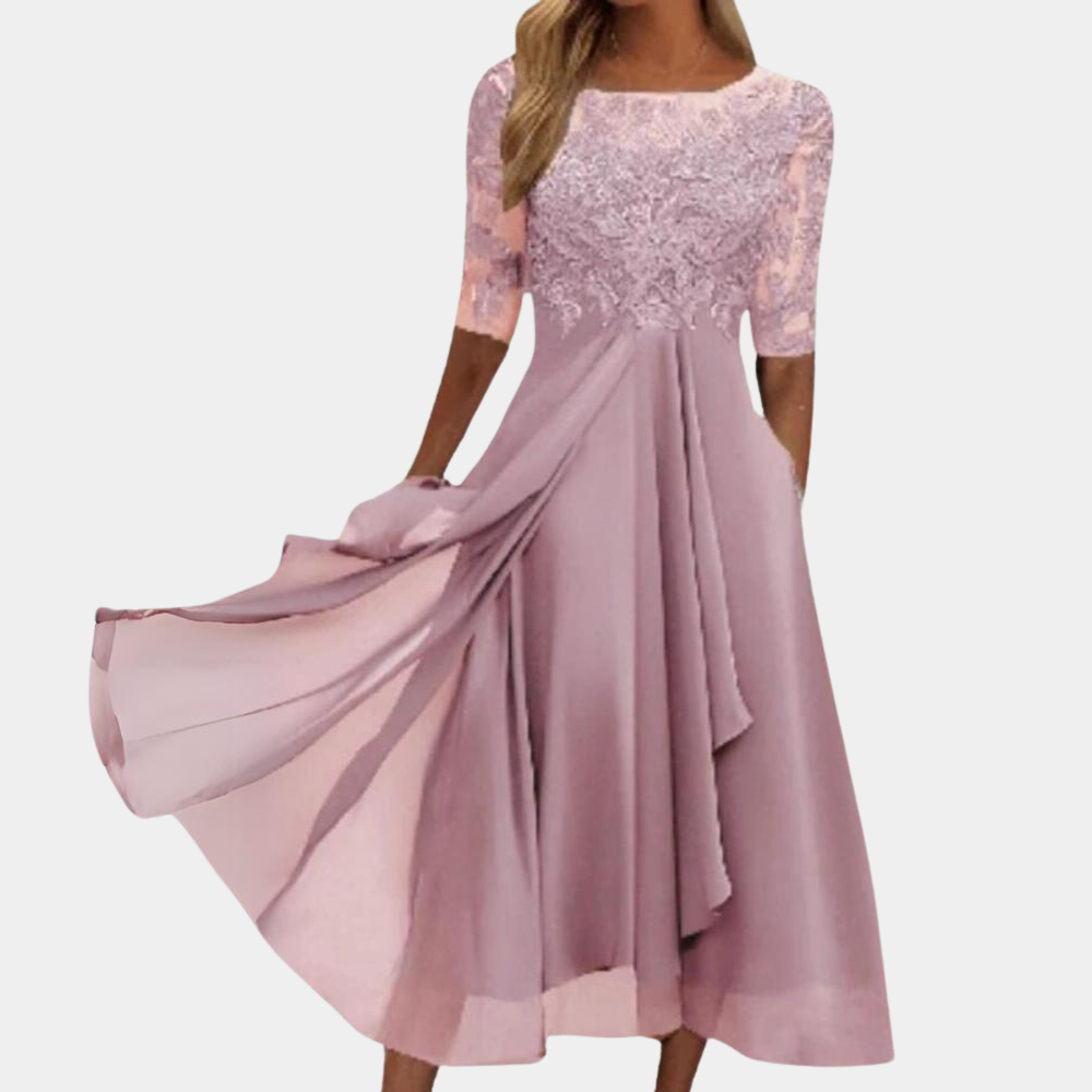 Stylish Dress - Viviana-Pink-S-The Livary