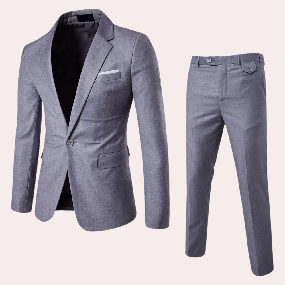 Men's Suit with Blazer and Trousers - Alexander-Grey-S-The Livary