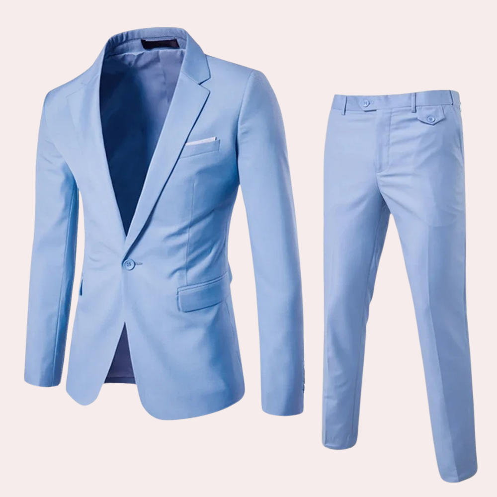 Men's Suit with Blazer and Trousers - Alexander-Light blue-S-The Livary