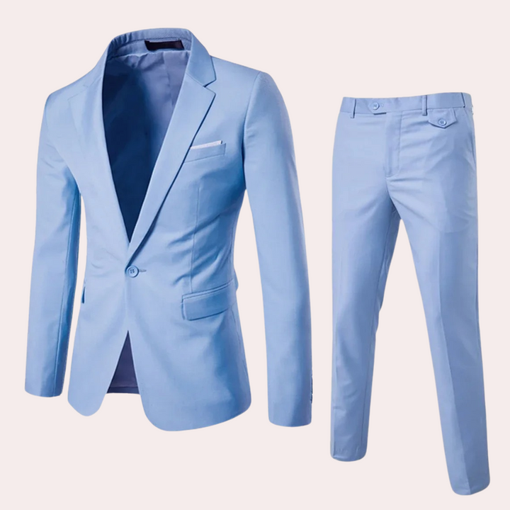 Men's Suit with Blazer and Trousers - Alexander-Light blue-S-The Livary