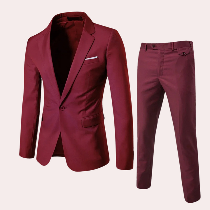 Men's Suit with Blazer and Trousers - Alexander-Red-S-The Livary