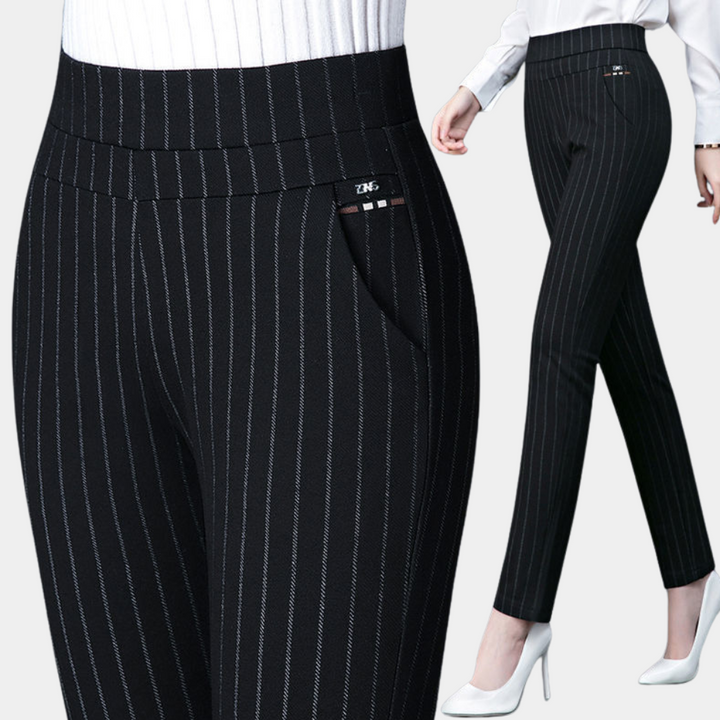Stylish Stretch Ladies' Trousers - Elara-Black-M-The Livary