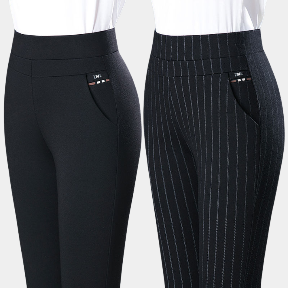 Stylish Stretch Ladies' Trousers - Elara-Black-M-The Livary